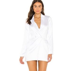 superdown Miley Oversized Blazer in Shiny White Medium